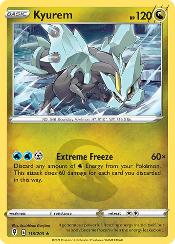 Kyurem #116 from Evolving Skies - Rare Holo - Illustrated by Souichirou Gunjima