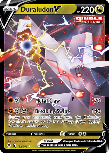 Duraludon V #122 from Evolving Skies - Rare Holo V - Illustrated by PLANETA Mochizuki