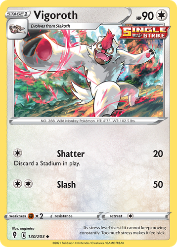 Vigoroth #130 from Evolving Skies - Uncommon - Illustrated by nagimiso