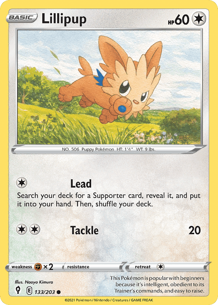 Lillipup #133 from Evolving Skies - Common - Illustrated by Naoyo Kimura