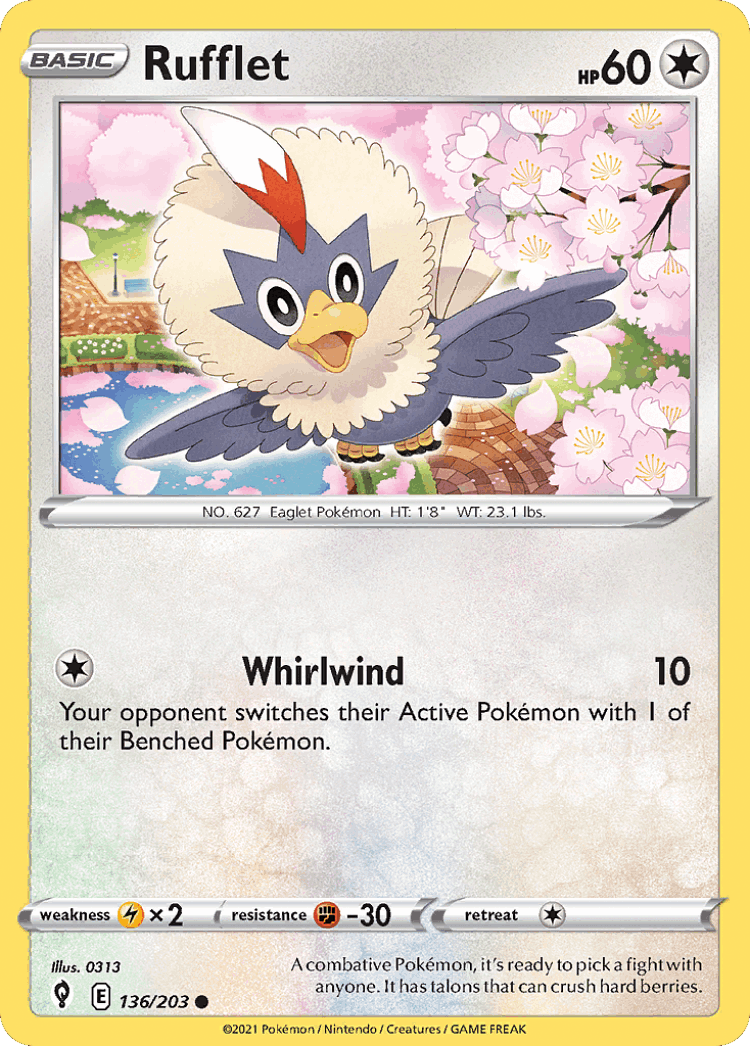Rufflet #136 from Evolving Skies - Common - Illustrated by 0313