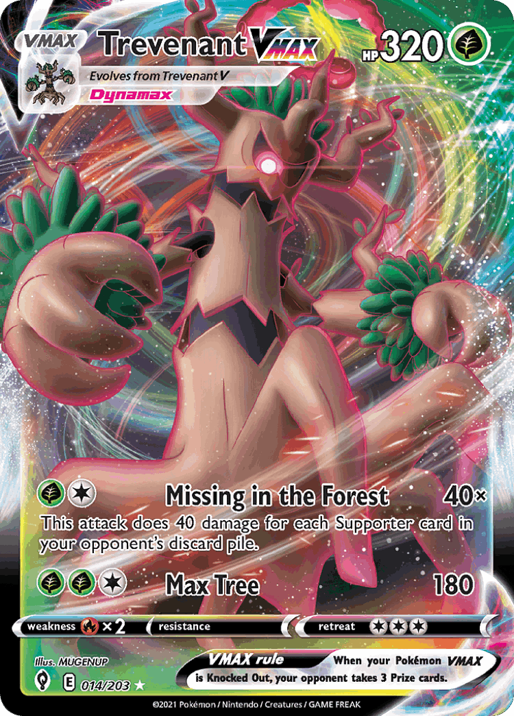 Trevenant VMAX #14 from Evolving Skies - Rare Holo VMAX - Illustrated by MUGENUP