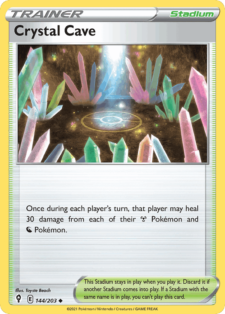 Crystal Cave #144 from Evolving Skies - Uncommon - Illustrated by Toyste Beach