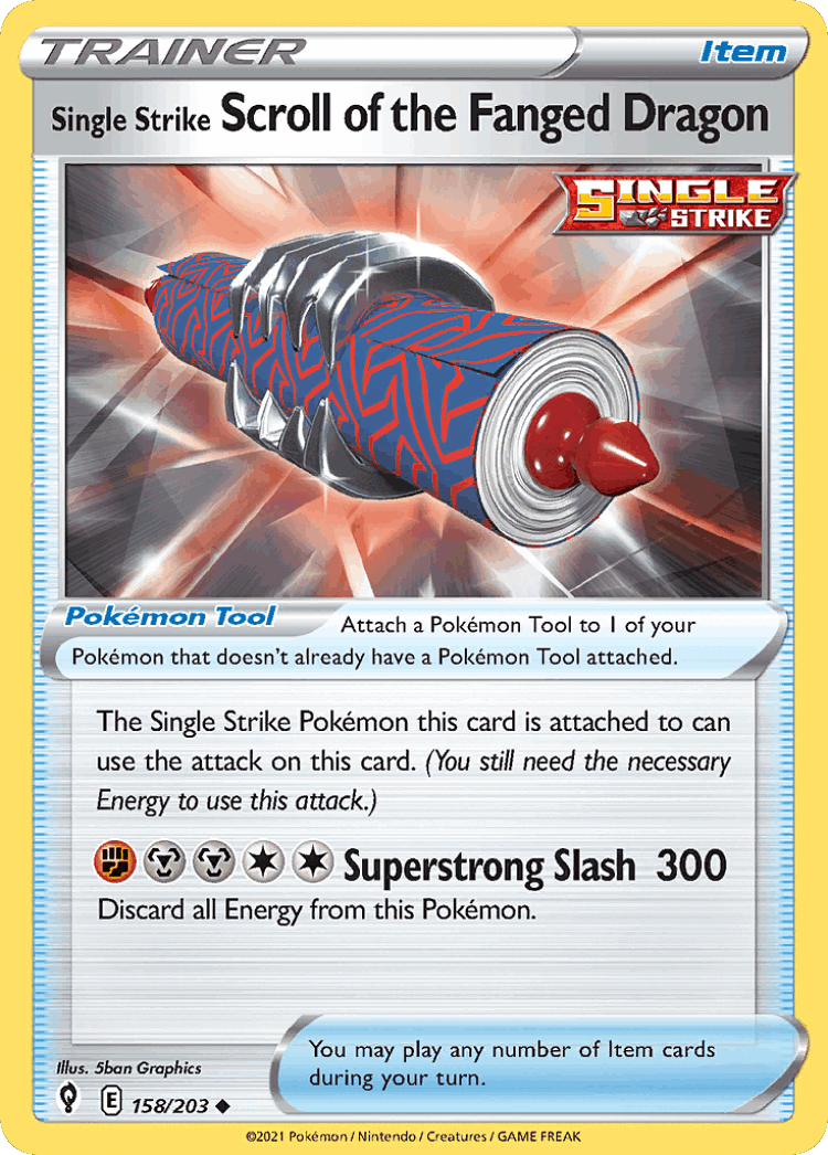 Single Strike Scroll of the Fanged Dragon #158 from Evolving Skies - Uncommon - Illustrated by 5ban Graphics