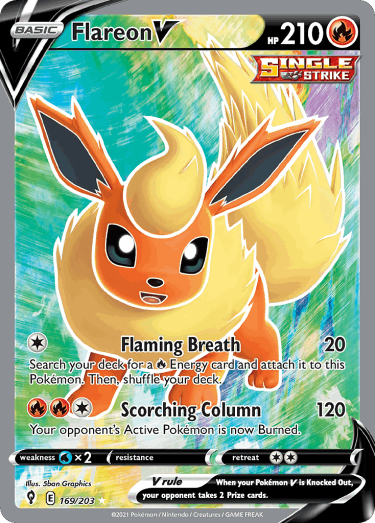 Flareon V #169 from Evolving Skies - Rare Ultra - Illustrated by 5ban Graphics