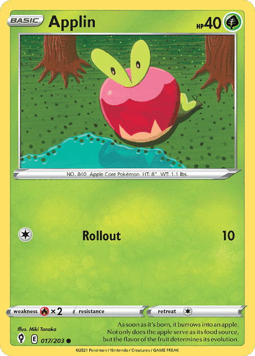 Applin #17 from Evolving Skies - Common - Illustrated by Miki Tanaka