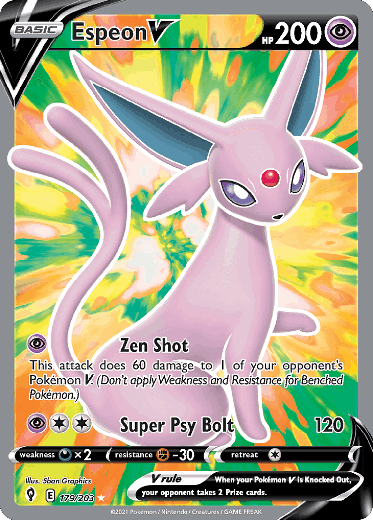 Espeon V #179 from Evolving Skies - Rare Ultra - Illustrated by 5ban Graphics