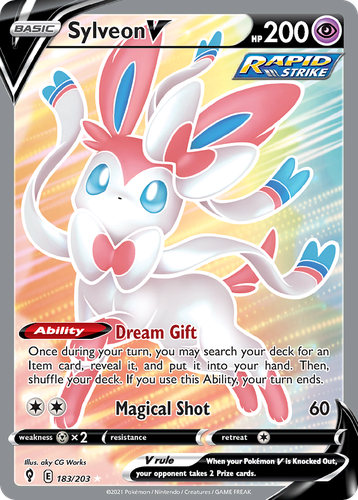 Sylveon V #183 from Evolving Skies - Rare Ultra - Illustrated by aky CG Works