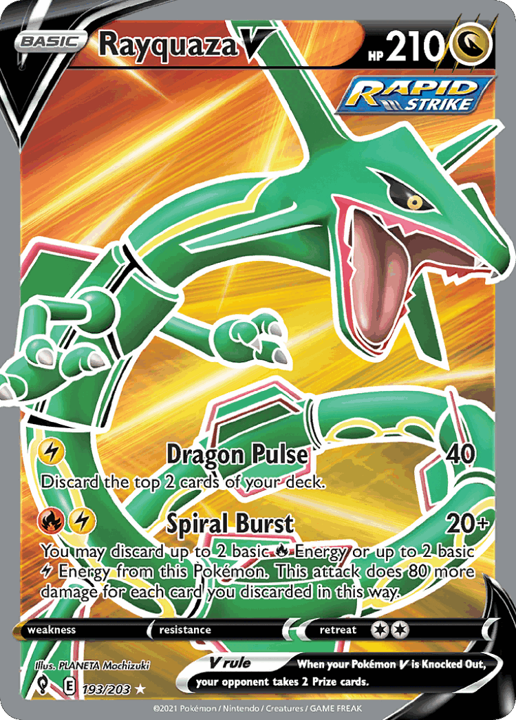 Rayquaza V #193 from Evolving Skies - Rare Ultra - Illustrated by PLANETA Mochizuki