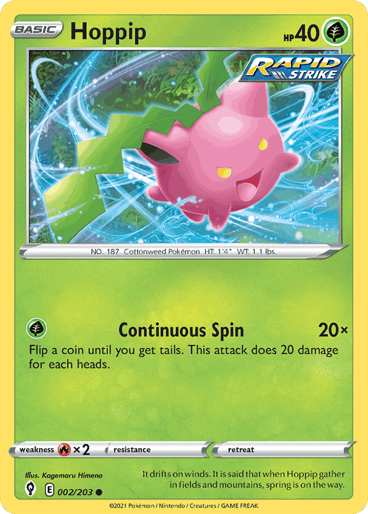 Hoppip #2 from Evolving Skies - Common - Illustrated by Kagemaru Himeno