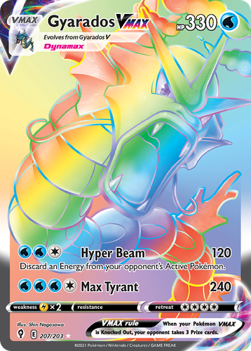 Gyarados VMAX #207 from Evolving Skies - Rare Rainbow - Illustrated by Shin Nagasawa