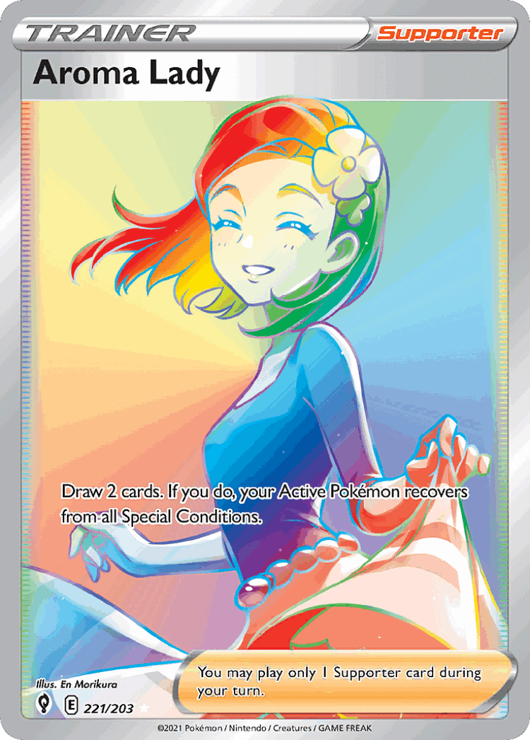 Aroma Lady #221 from Evolving Skies - Rare Rainbow - Illustrated by En Morikura