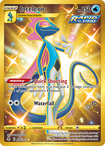 Inteleon #227 from Evolving Skies - Rare Secret - Illustrated by Saki Hayashiro