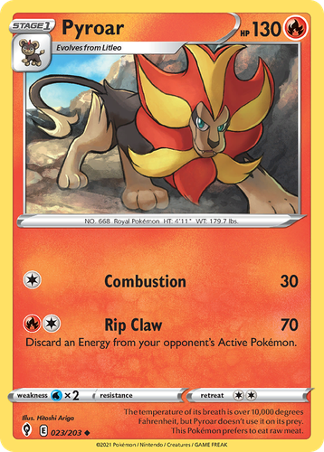 Pyroar #23 from Evolving Skies - Uncommon - Illustrated by Hitoshi Ariga
