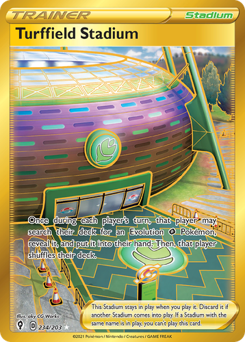 Turffield Stadium #234 from Evolving Skies - Rare Secret - Illustrated by aky CG Works