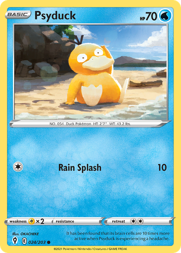 Psyduck #24 from Evolving Skies - Common - Illustrated by OKACHEKE