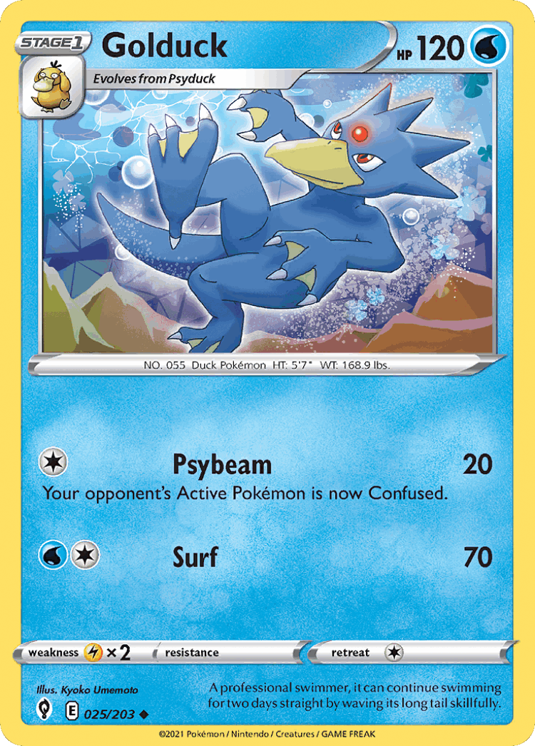 Golduck #25 from Evolving Skies - Uncommon - Illustrated by Kyoko Umemoto