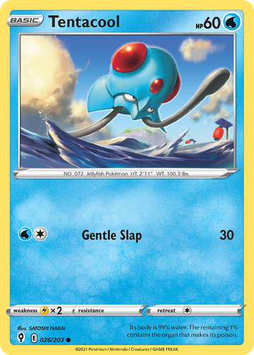 Tentacool #26 from Evolving Skies - Common - Illustrated by SATOSHI NAKAI