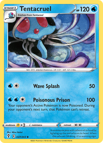 Tentacruel #27 from Evolving Skies - Uncommon - Illustrated by Mina Nakai