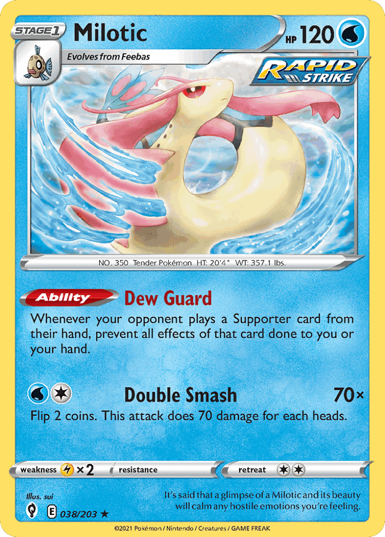 Milotic #38 from Evolving Skies - Rare - Illustrated by sui