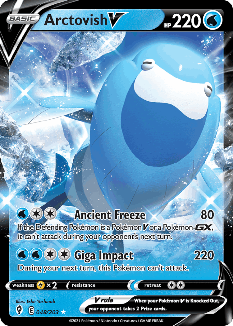 Arctovish V #48 from Evolving Skies - Rare Holo V - Illustrated by Eske Yoshinob