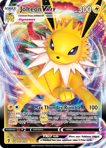 Jolteon VMAX #51 from Evolving Skies - Rare Holo VMAX - Illustrated by 5ban Graphics