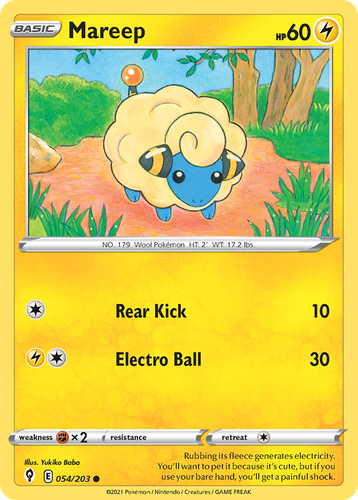 Mareep #54 from Evolving Skies - Common - Illustrated by Yukiko Baba