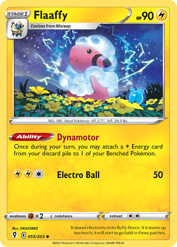 Flaaffy #55 from Evolving Skies - Uncommon - Illustrated by OKACHEKE