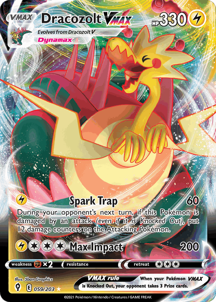 Dracozolt VMAX #59 from Evolving Skies - Rare Holo VMAX - Illustrated by 5ban Graphics