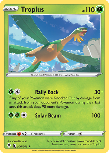 Tropius Pokémon TCG card art