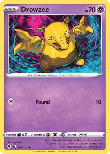 Drowzee #61 from Evolving Skies - Common - Illustrated by nagimiso