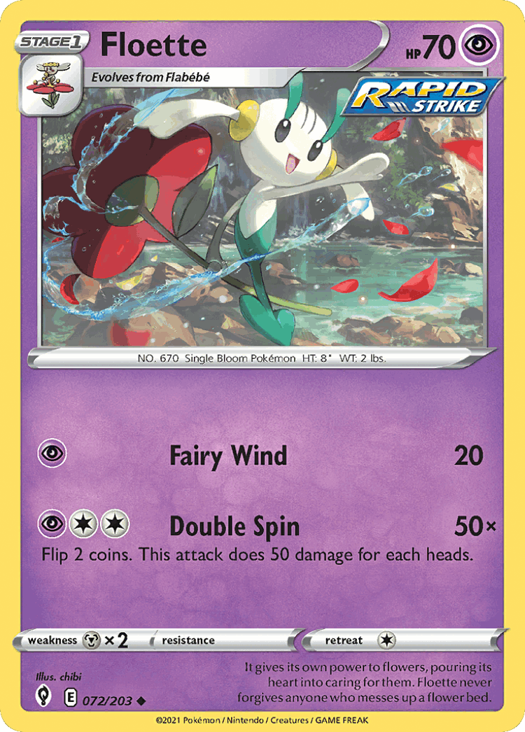 Floette #72 from Evolving Skies - Uncommon - Illustrated by chibi