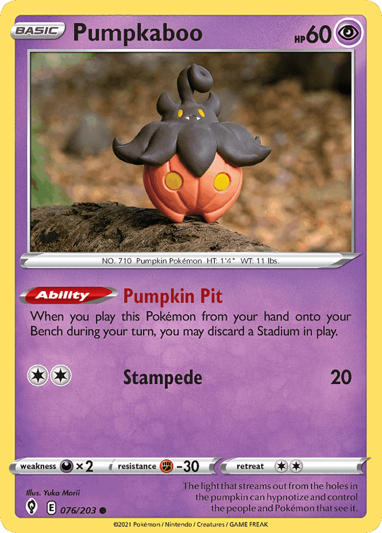 Pumpkaboo #76 from Evolving Skies - Common - Illustrated by Yuka Morii