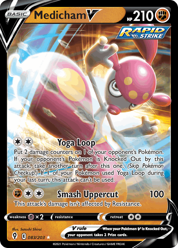 Medicham V #83 from Evolving Skies - Rare Holo V - Illustrated by Satoshi Shirai