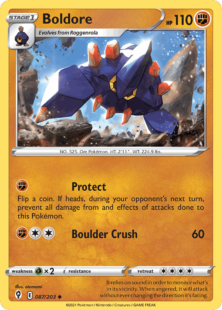 Boldore #87 from Evolving Skies - Uncommon - Illustrated by otumami