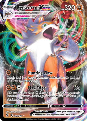 Lycanroc VMAX 92, Evolving Skies