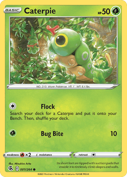 Caterpie Pokémon TCG card art