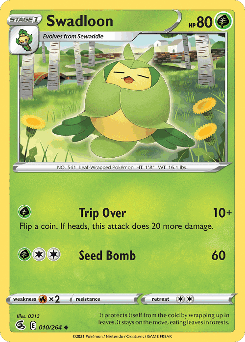 Swadloon Pokémon TCG card art