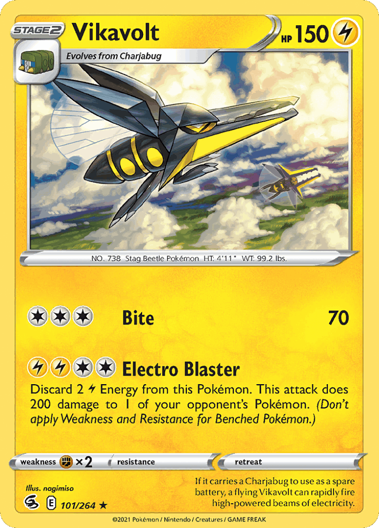 Vikavolt #101 from Fusion Strike - Rare - Illustrated by nagimiso