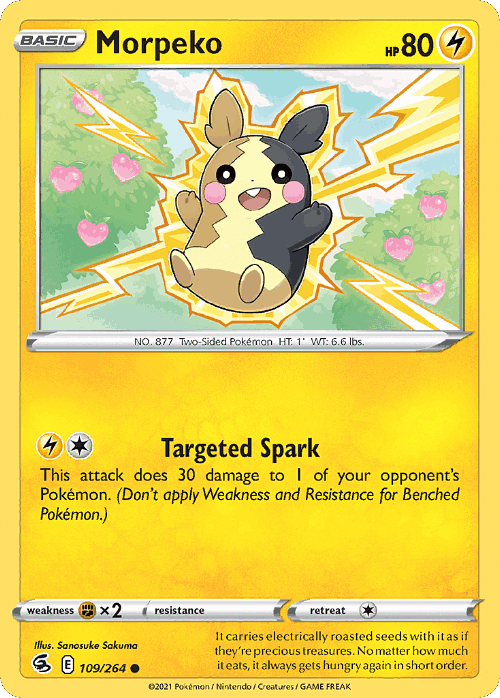 Morpeko #109 from Fusion Strike - Common - Illustrated by Sanosuke Sakuma
