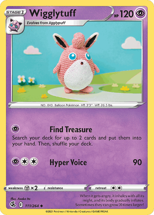 Wigglytuff #111 from Fusion Strike - Uncommon - Illustrated by Asako Ito