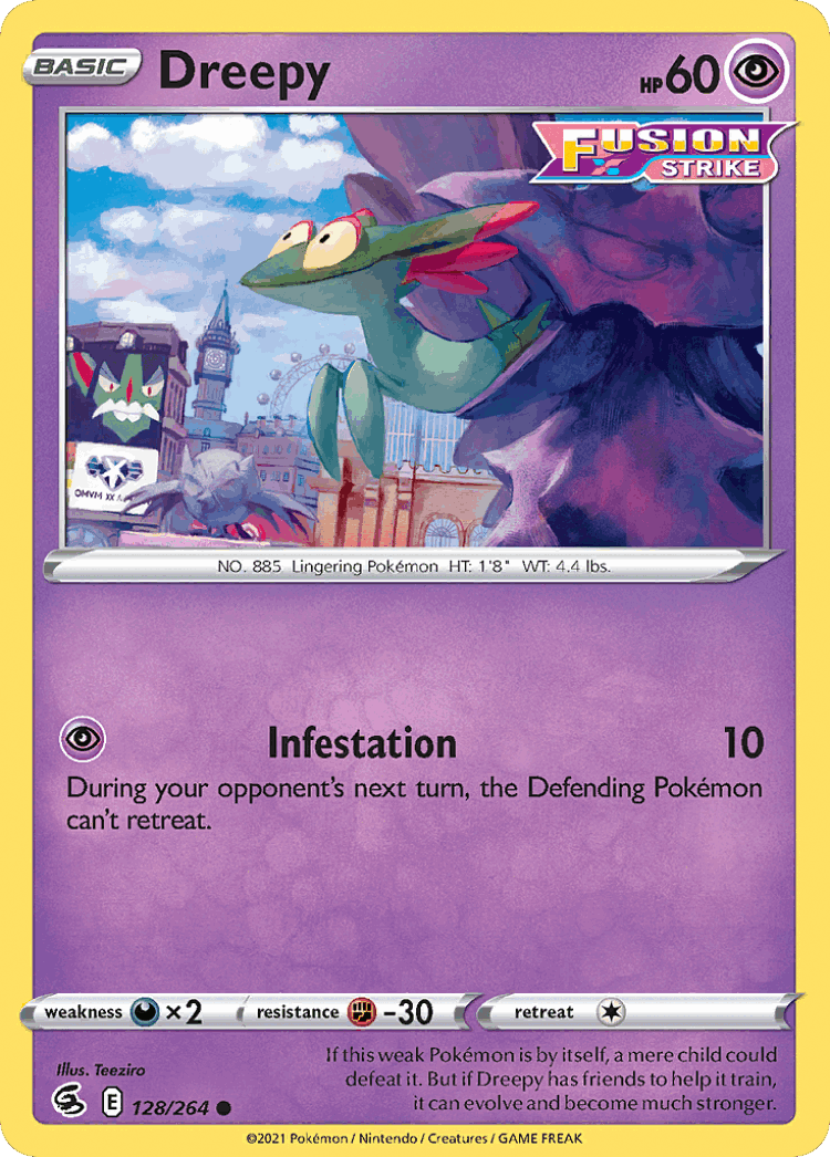 Dreepy #128 from Fusion Strike - Common - Illustrated by Teeziro