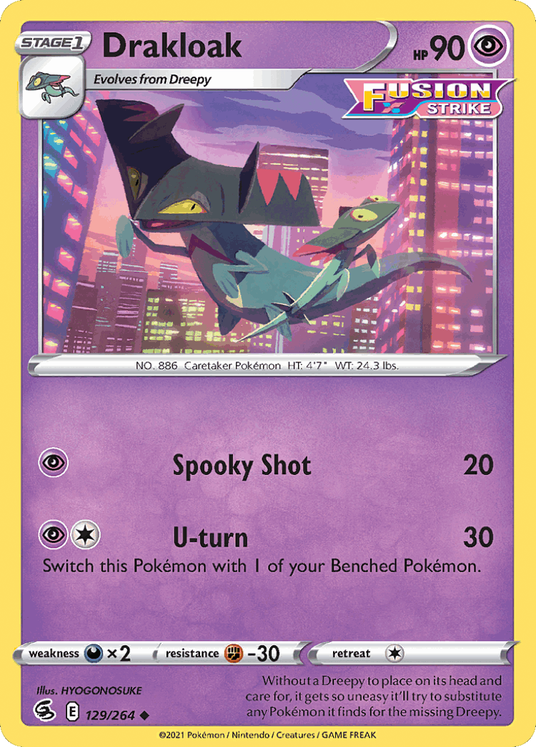 Drakloak #129 from Fusion Strike - Uncommon - Illustrated by HYOGONOSUKE