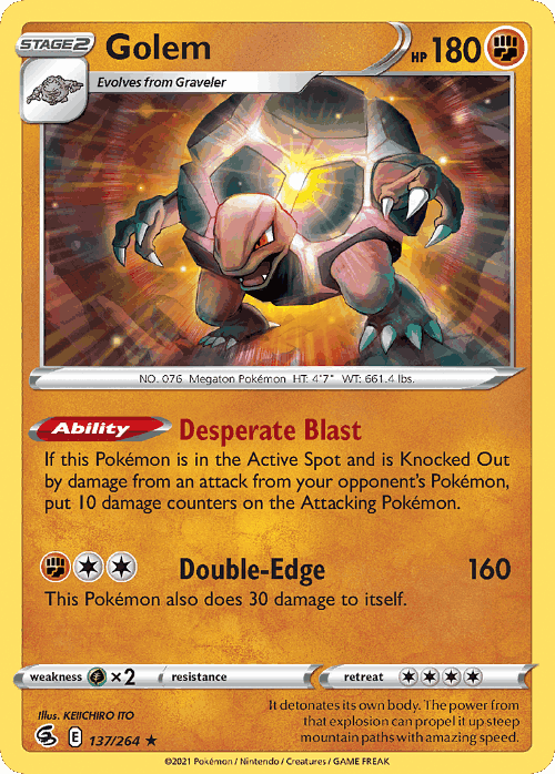 Golem #137 from Fusion Strike - Rare - Illustrated by KEIICHIRO ITO