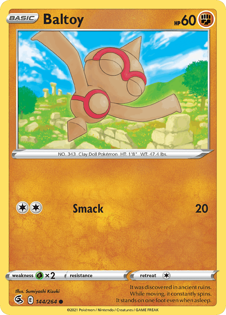 Baltoy #144 from Fusion Strike - Common - Illustrated by Sumiyoshi Kizuki
