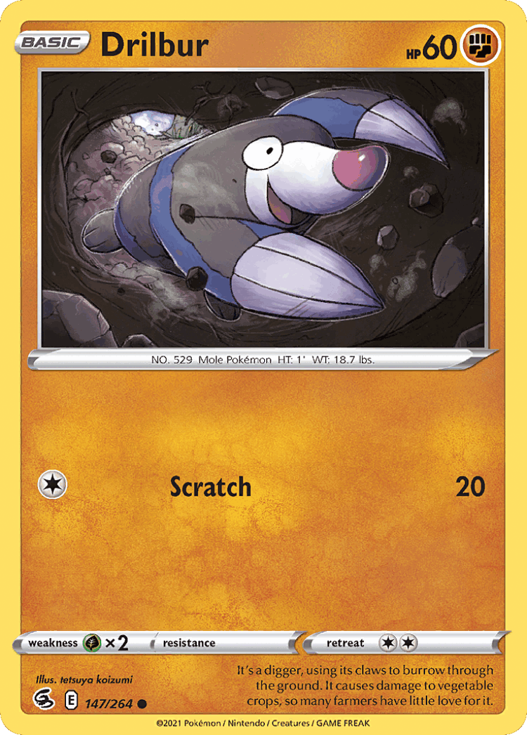 Drilbur #147 from Fusion Strike - Common - Illustrated by tetsuya koizumi