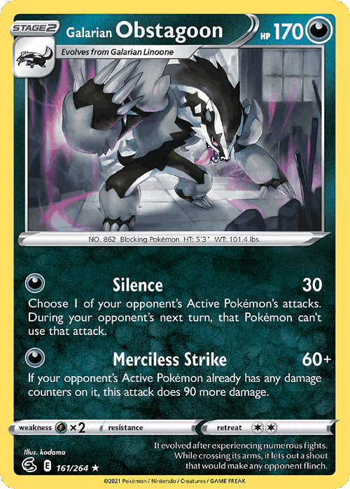 Galarian Obstagoon 161, Fusion Strike