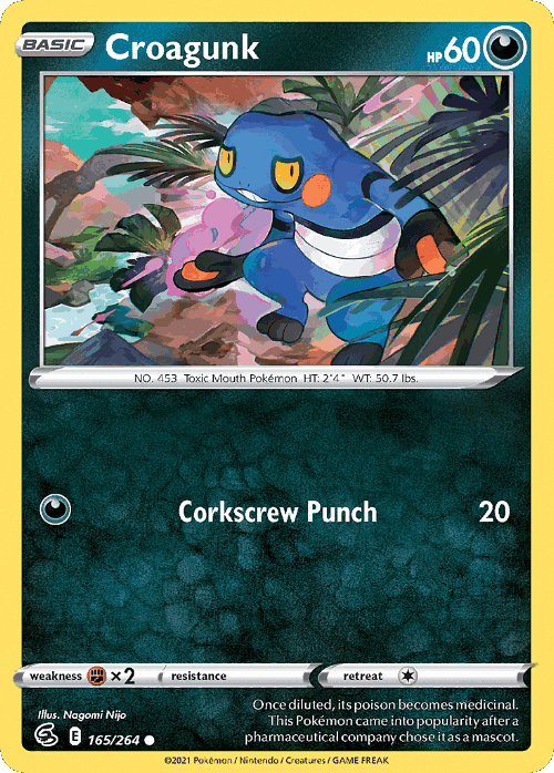 Croagunk #165 from Fusion Strike - Common - Illustrated by Nagomi Nijo