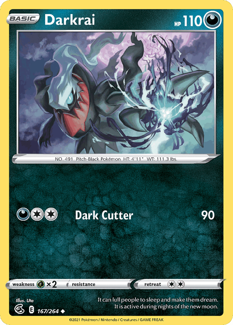 Darkrai #167 from Fusion Strike - Uncommon - Illustrated by Megumi Mizutani
