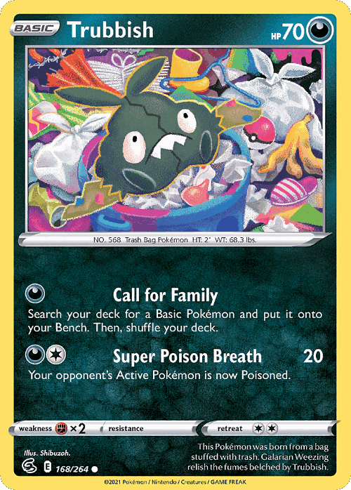 Trubbish #168 from Fusion Strike - Common - Illustrated by Shibuzoh.